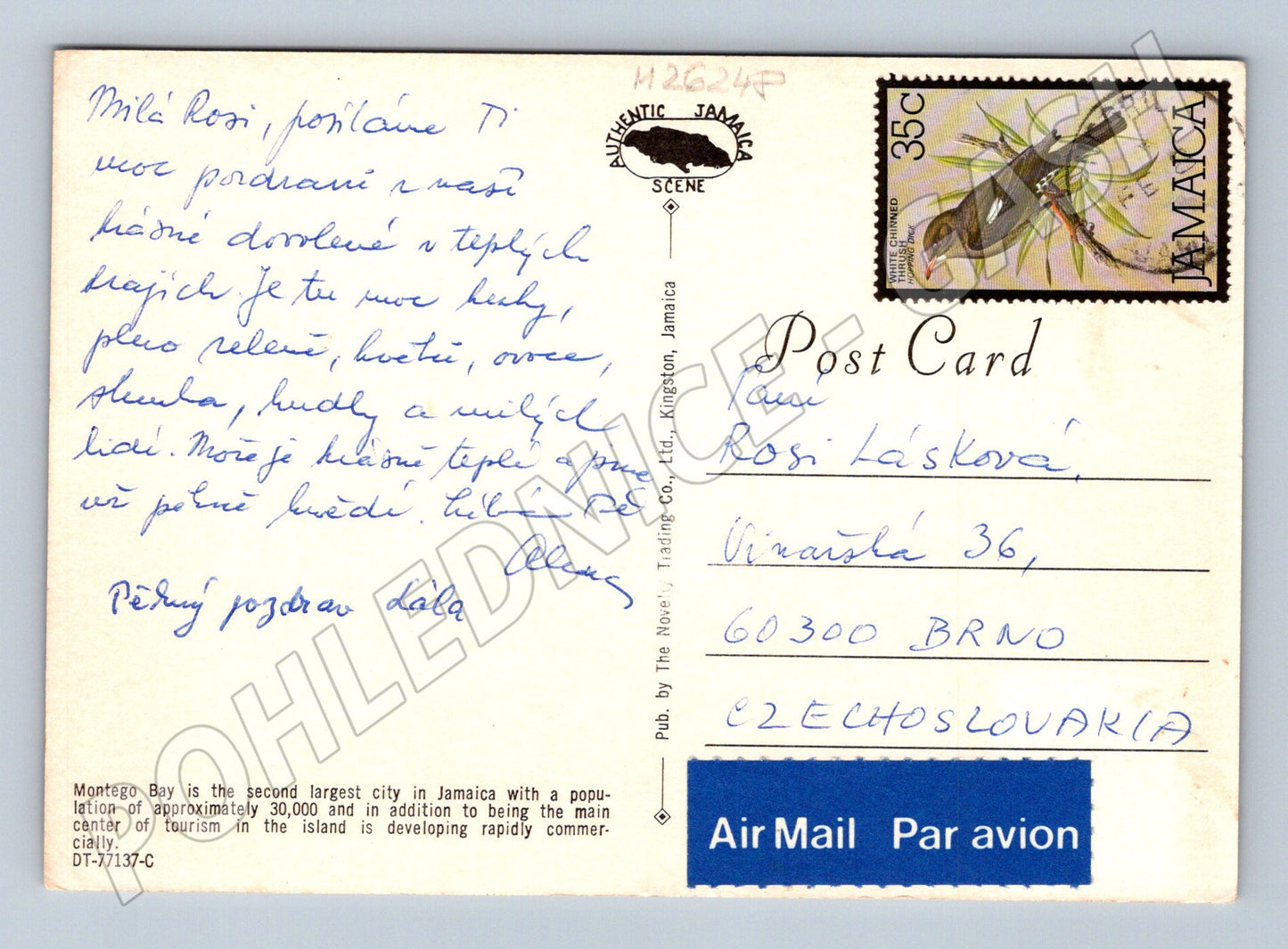 Pohlednice Jamaica Montego Bay záliv a květy (M26248)