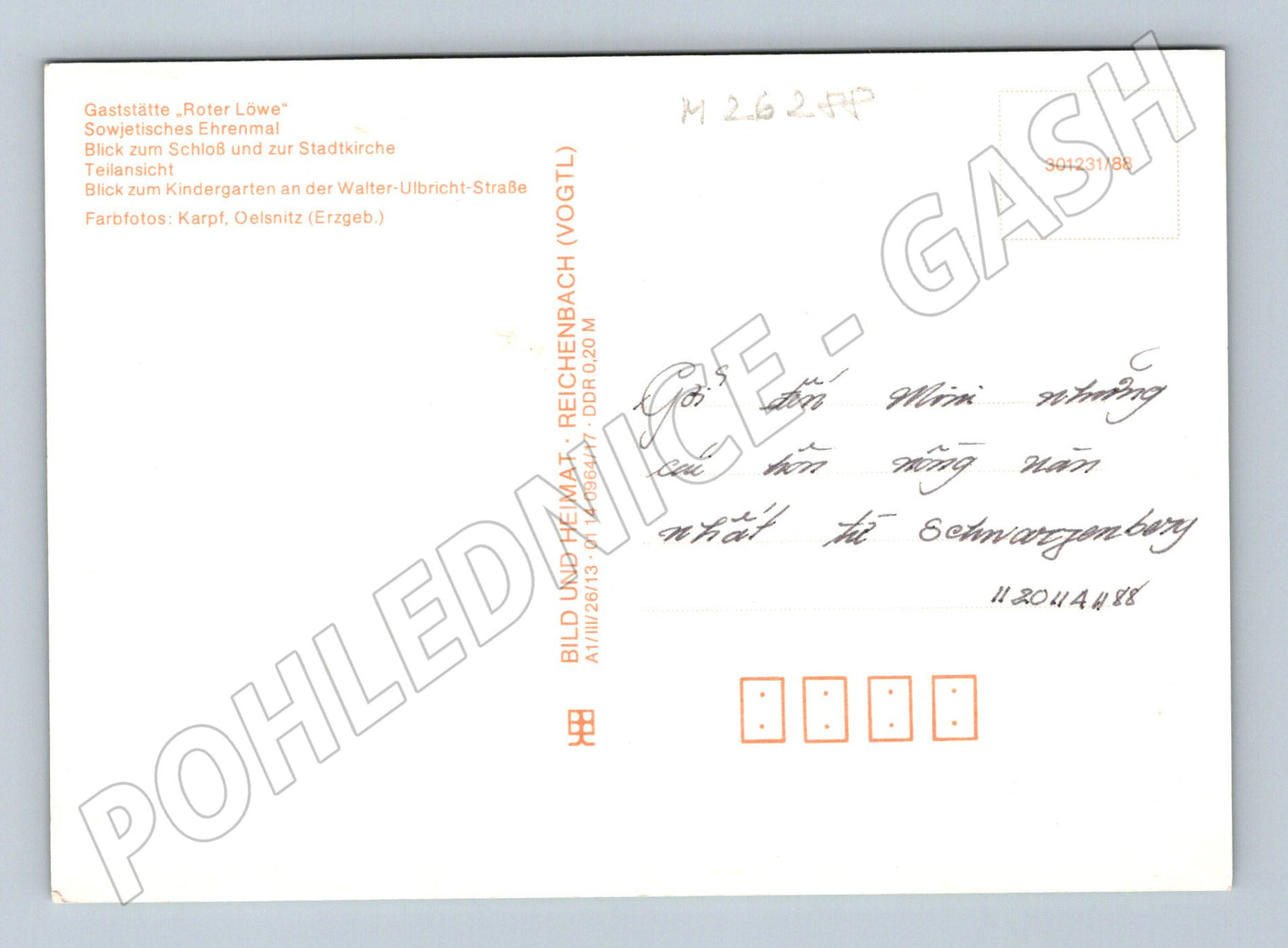 Pohlednice Německo Schwarzenberg multi-view 1988 (M26288)