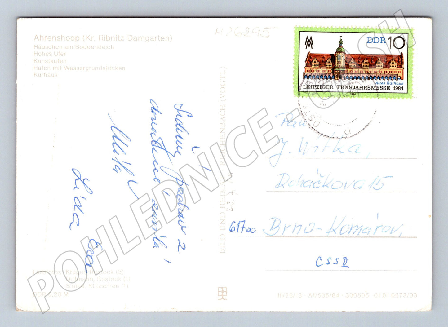 Pohlednice Německo Ostseebad Ahrenshoop různé pohledy 1984 (M26295)