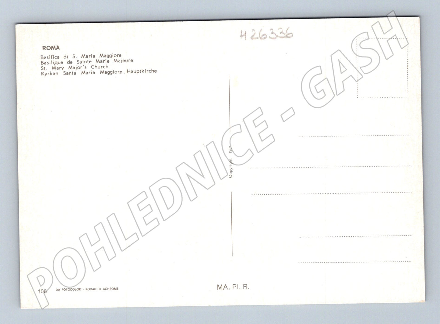 Pohlednice Itálie Řím bazilika Santa Maria Maggiore 1971 (M26336)