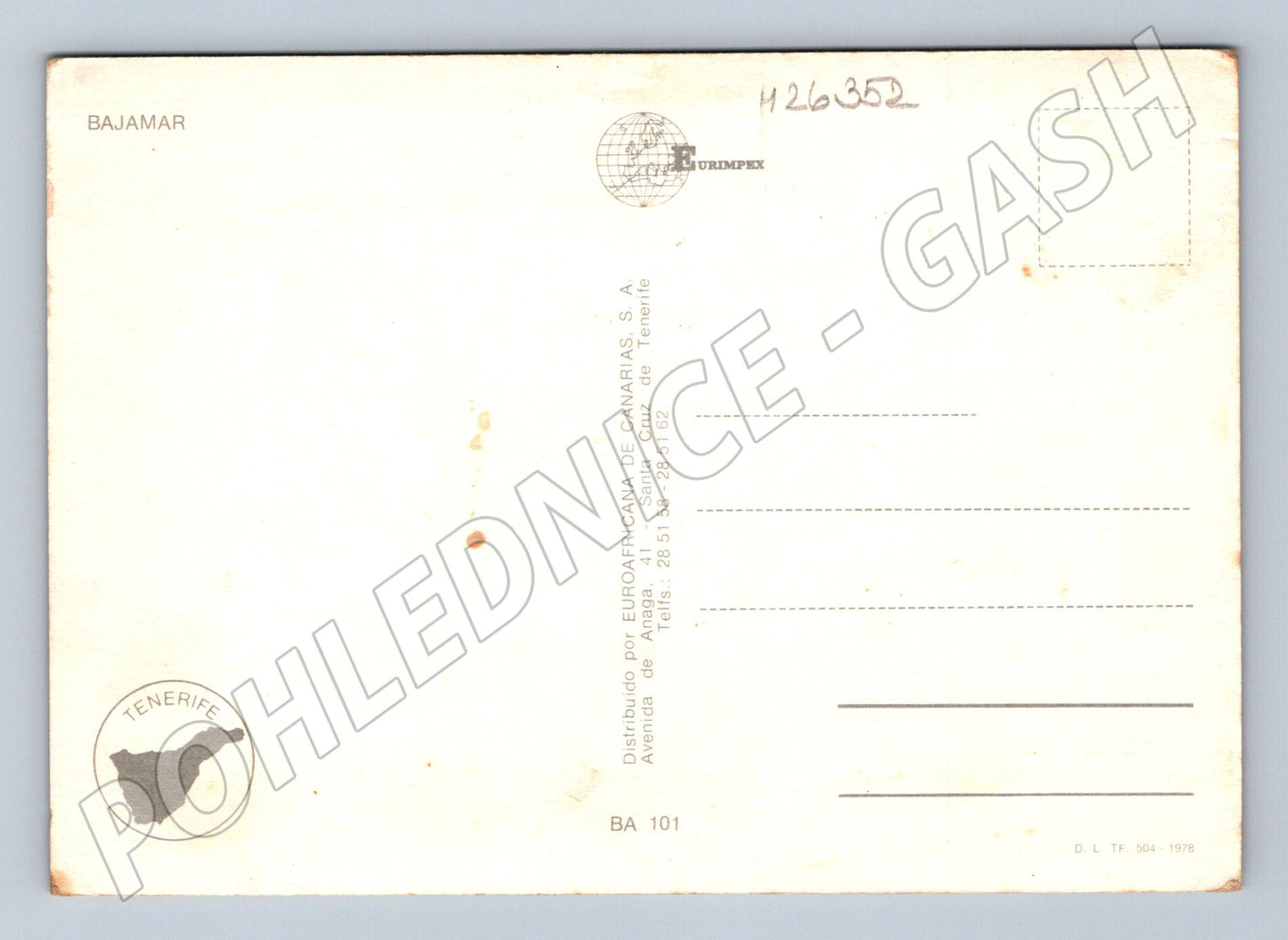Pohlednice Španělsko Bajamar Tenerife 1978 (M26352)