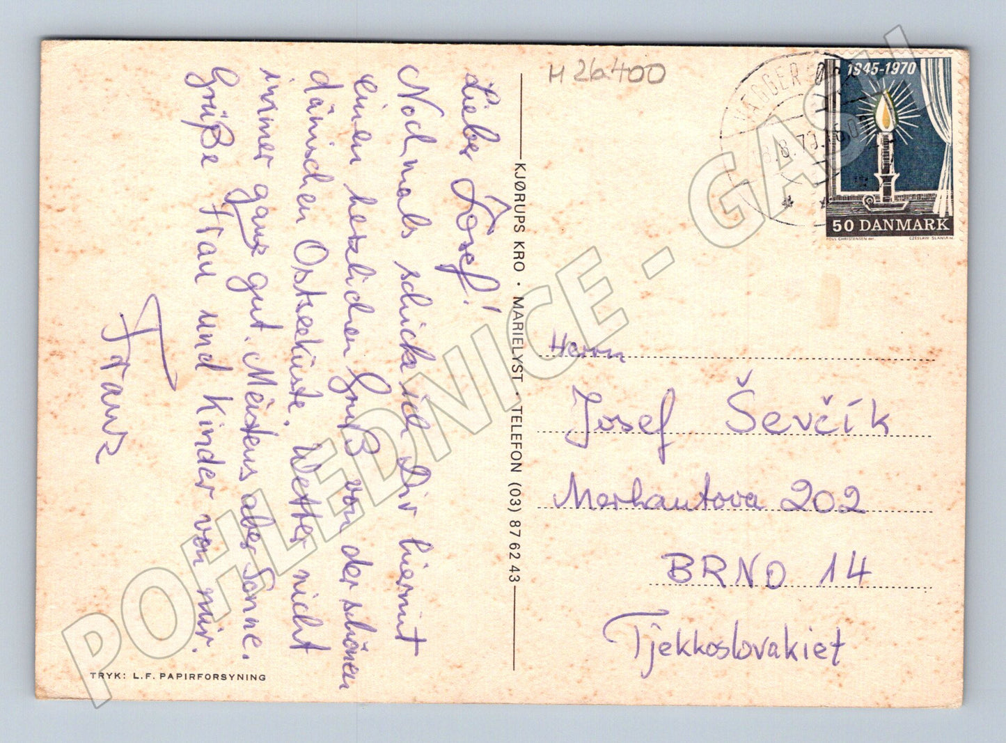 Pohlednice Dánsko Kjorups Kro hotel cca 1970 (M26400)