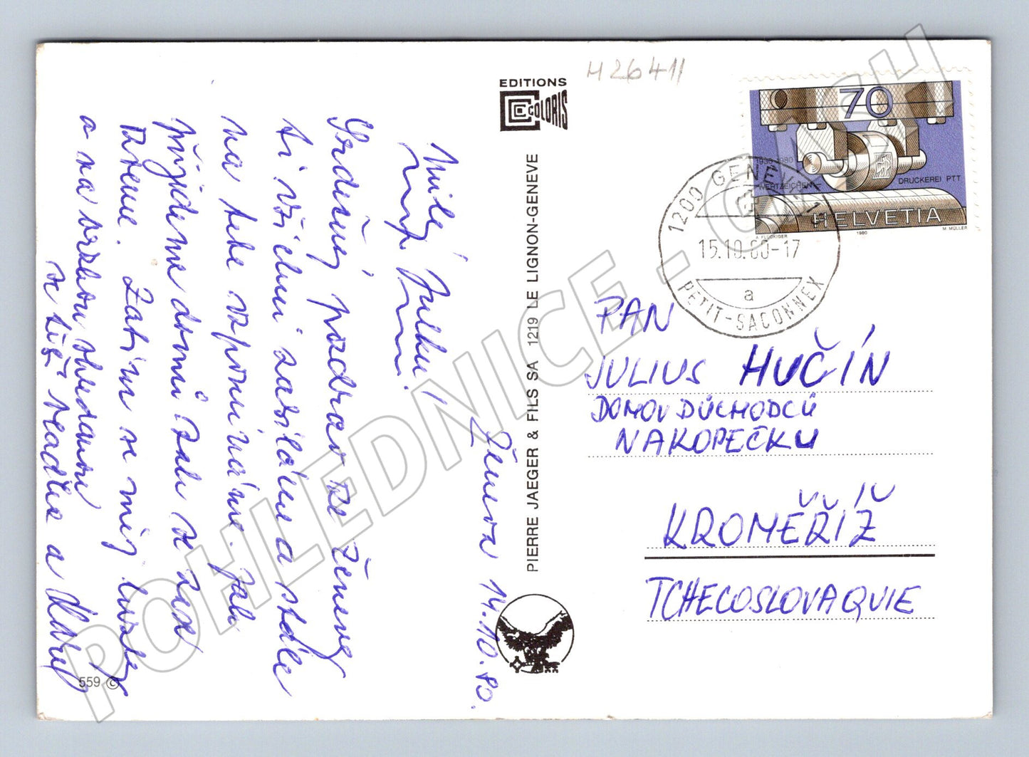 Pohlednice Švýcarsko Ženeva koláž památky 1968 (M26411)