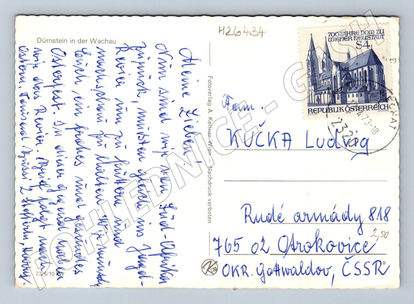 Pohlednice Rakousko Dürnstein v údolí Wachau 1973 (M26434)