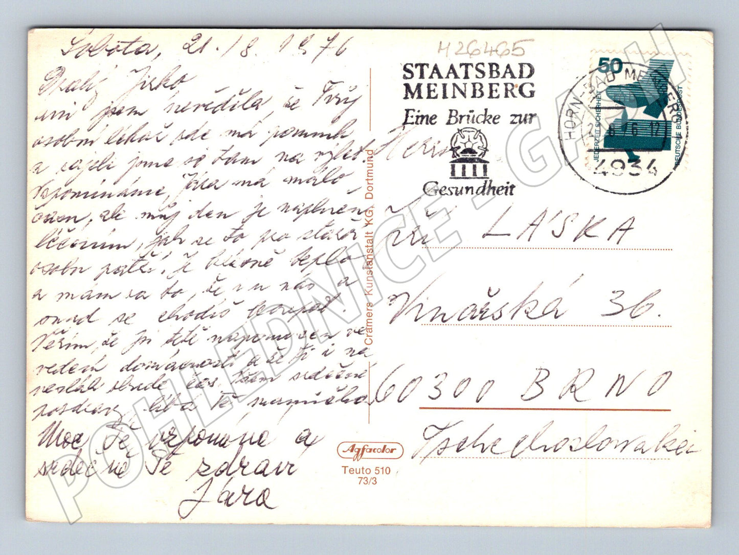 Pohlednice Německo Hermannsdenkmal Porta Westfalica 1976 (M26465)
