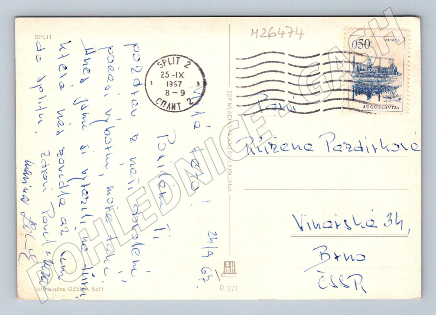 Pohlednice Jugoslávie Split promenáda 1967 (M26474)