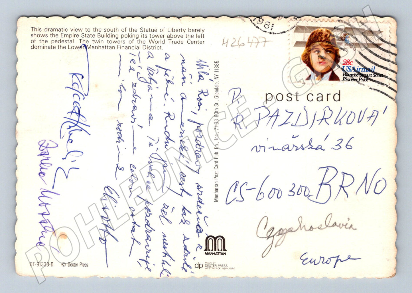 Pohlednice USA New York Socha Svobody WTC 1981 (M26477)