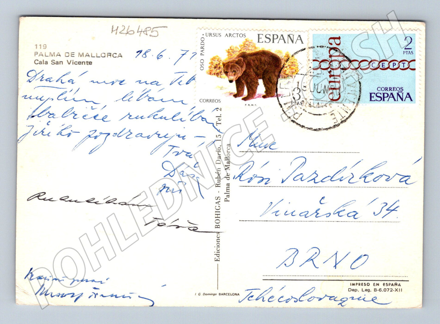 Španělsko Palma de Mallorca pláž Cala San Vicente 1977 (M26485)