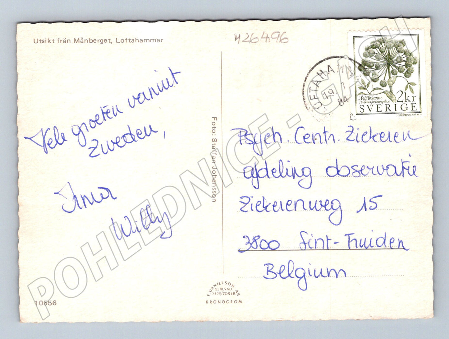 Pohlednice Švédsko Loftahammar západ slunce čluny 1984 (M26496)