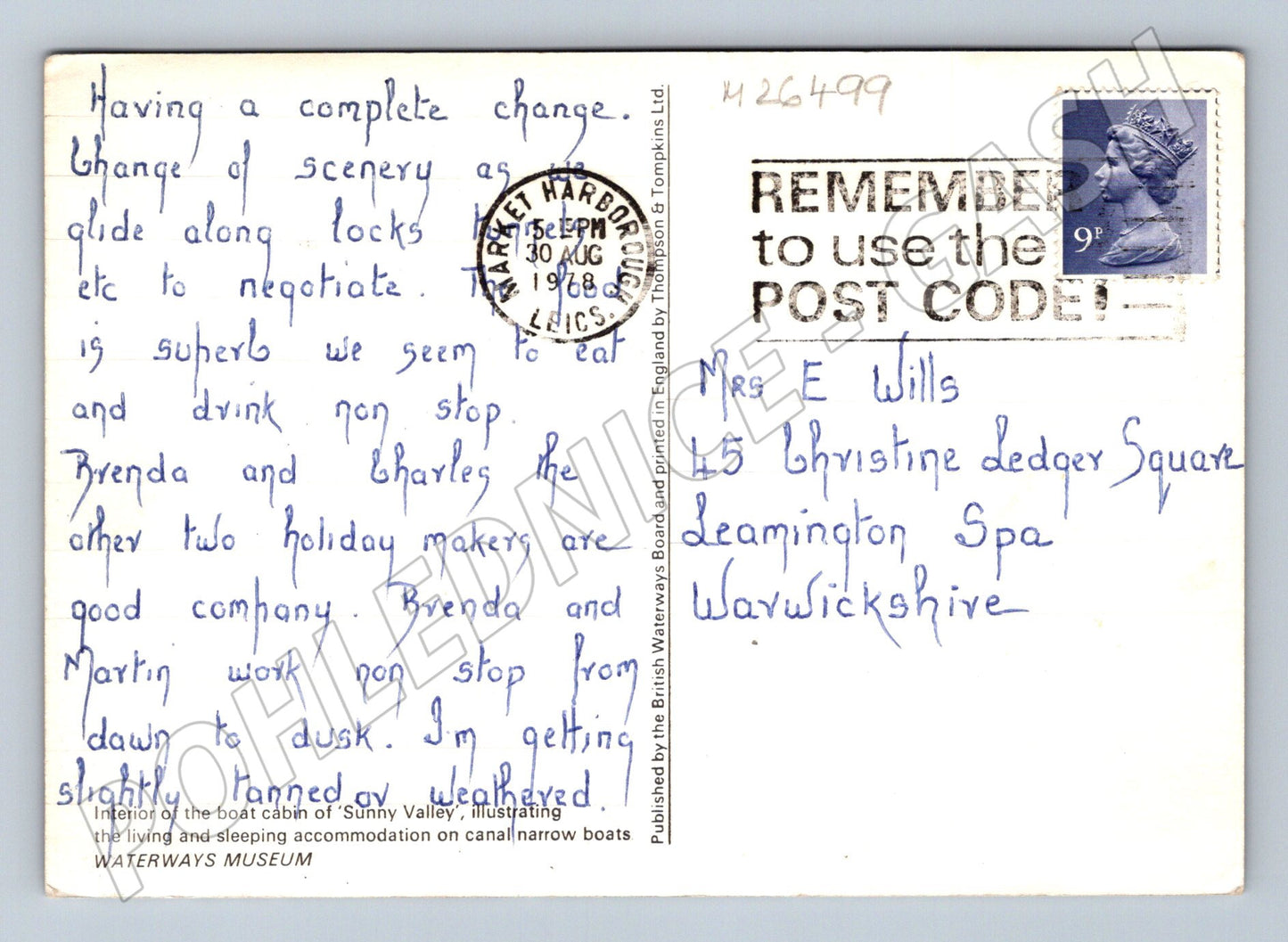 Pohlednice Velká Británie interiér lodi 1968 (M26499)