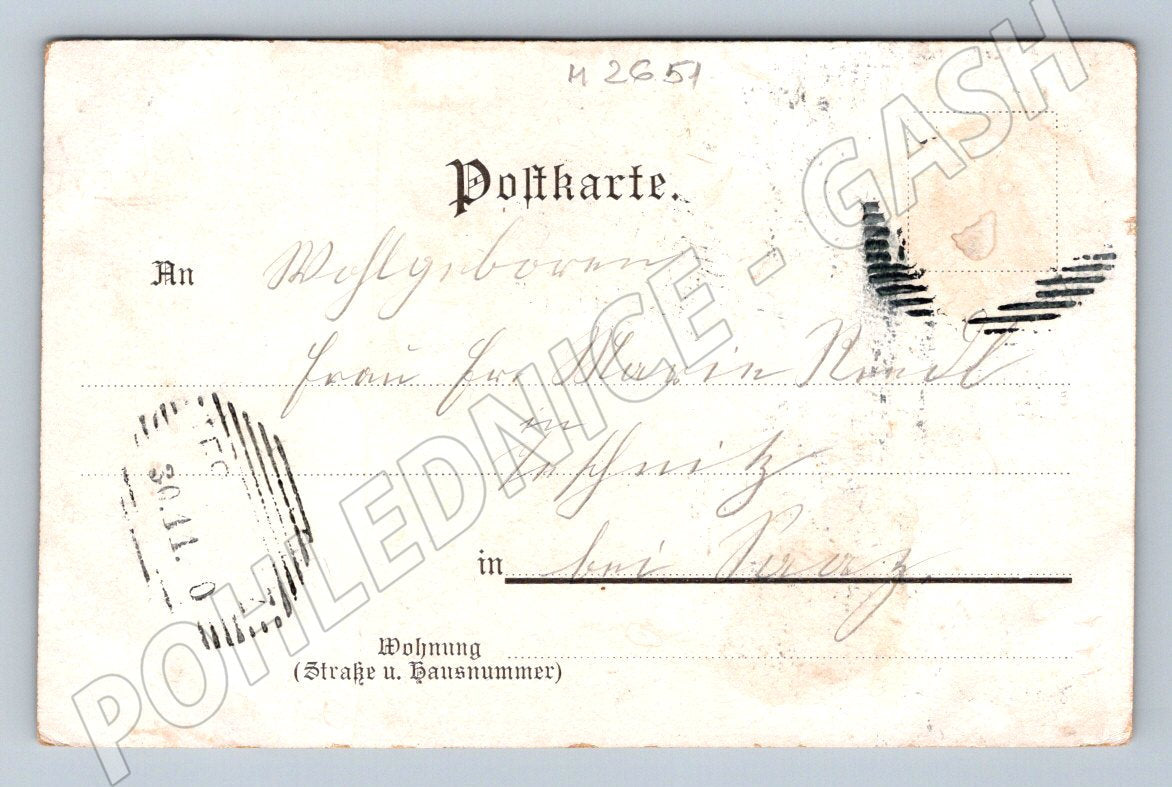 Postcard children in traditional costumes and birds (M2651)