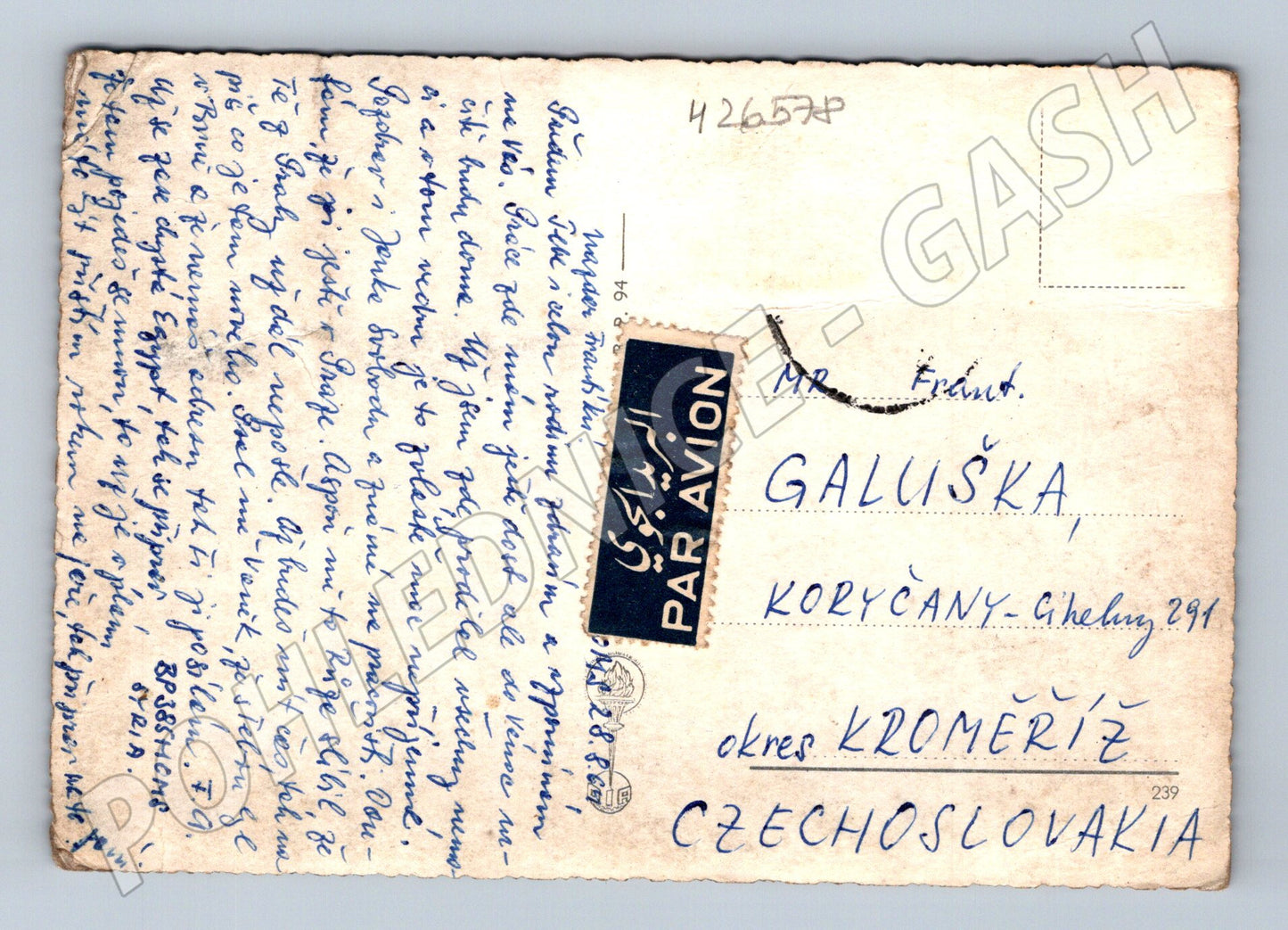 Pohlednice Sýrie města a žena v kroji (M26578)