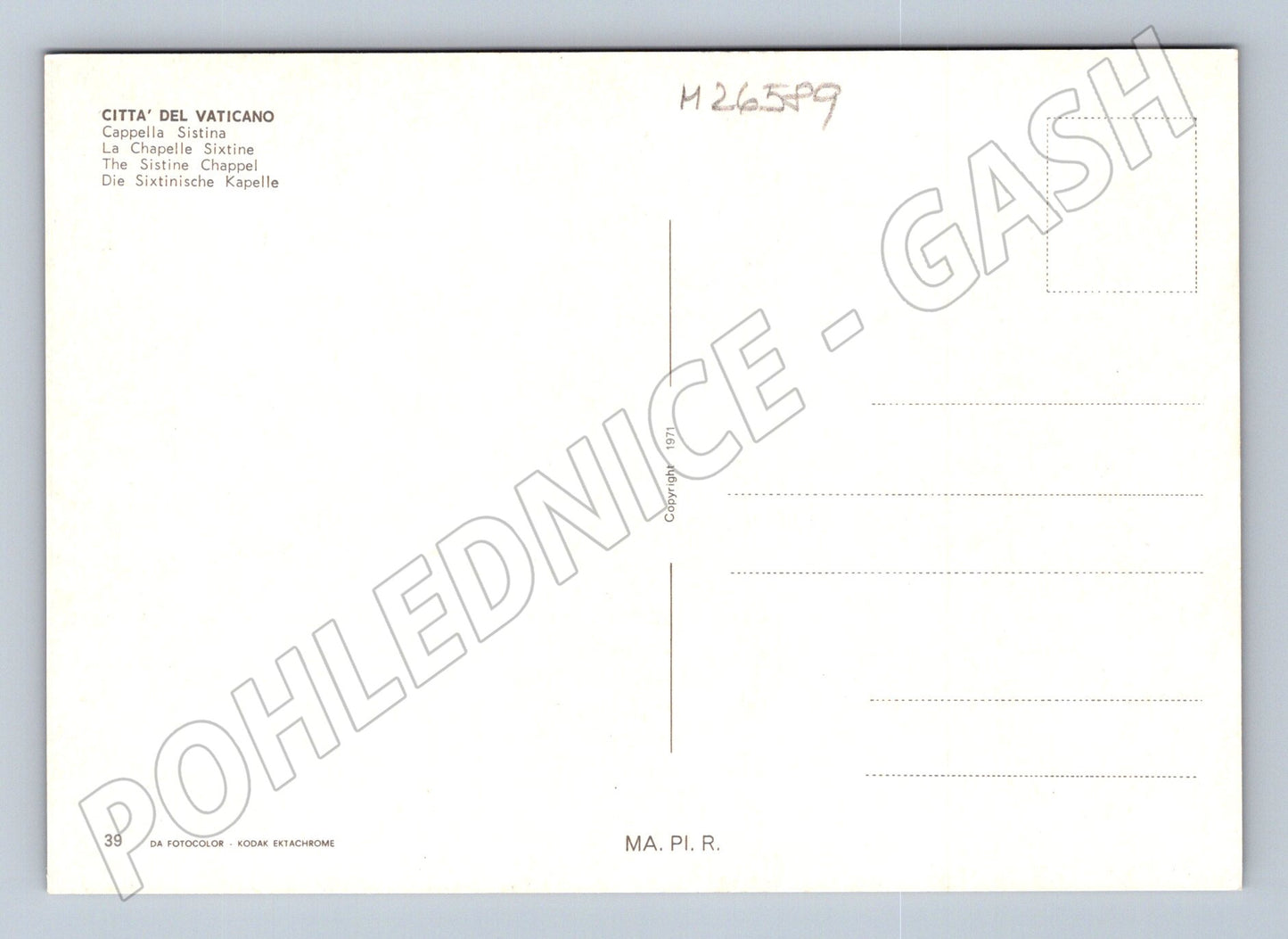 Pohlednice Vatikán Sixtinská kaple 1971 (M26589)