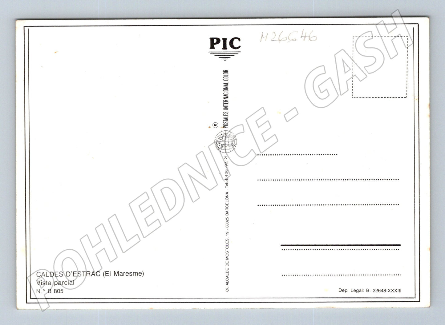 Pohlednice Španělsko Caldes D Estrac pláž s hotelem (M26646)
