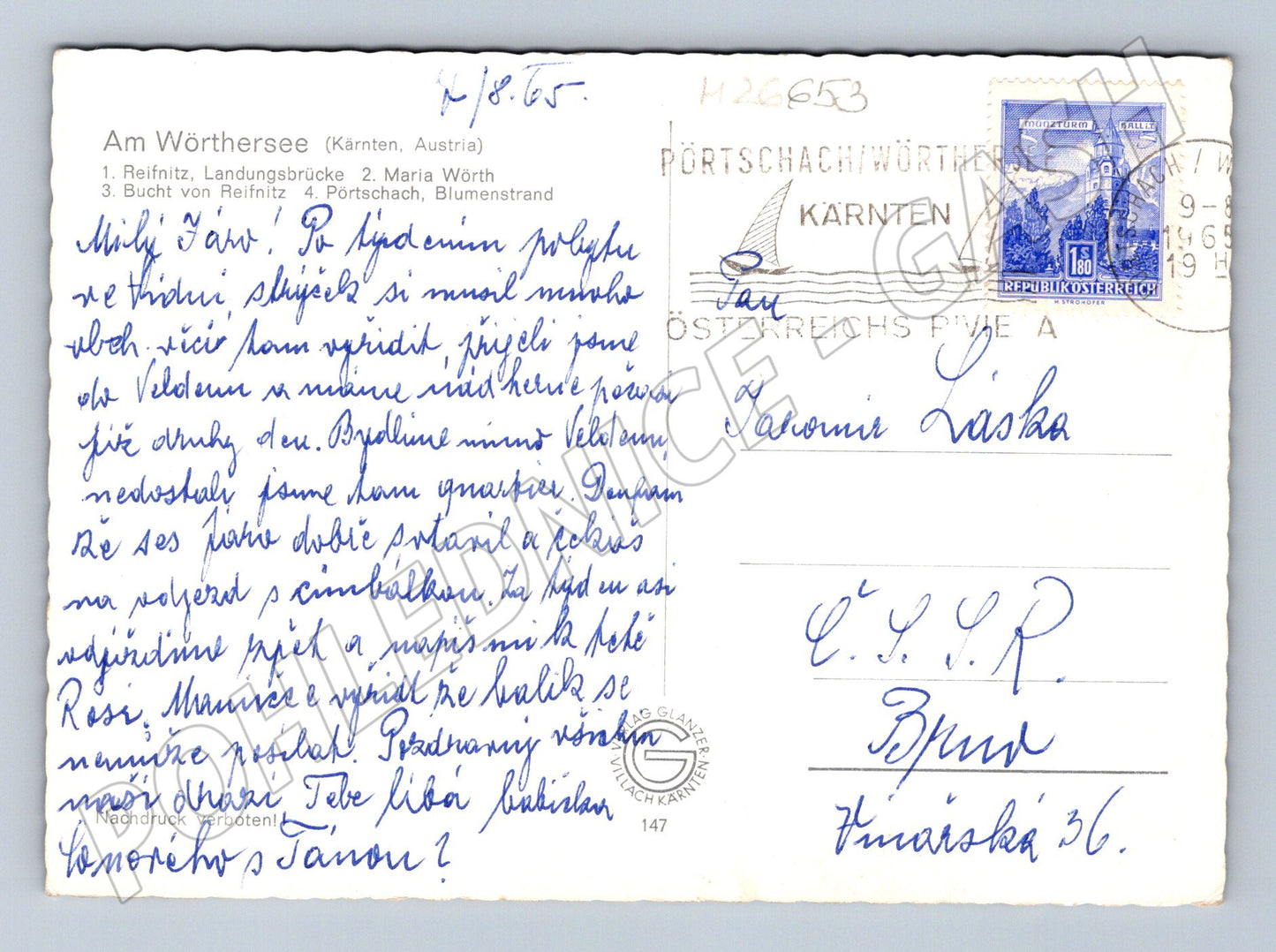 Pohlednice Rakousko Wörthersee jezero a okolí 1965 (M26653)