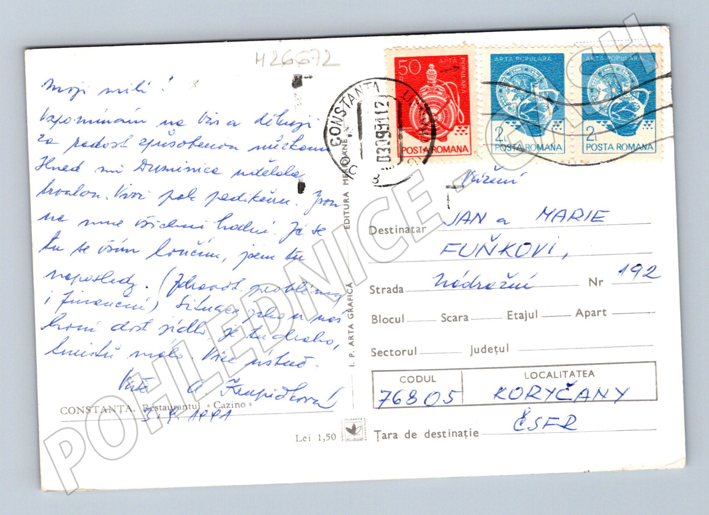 Pohlednice Rumunsko Constanta budova u moře 1960 (M26672)