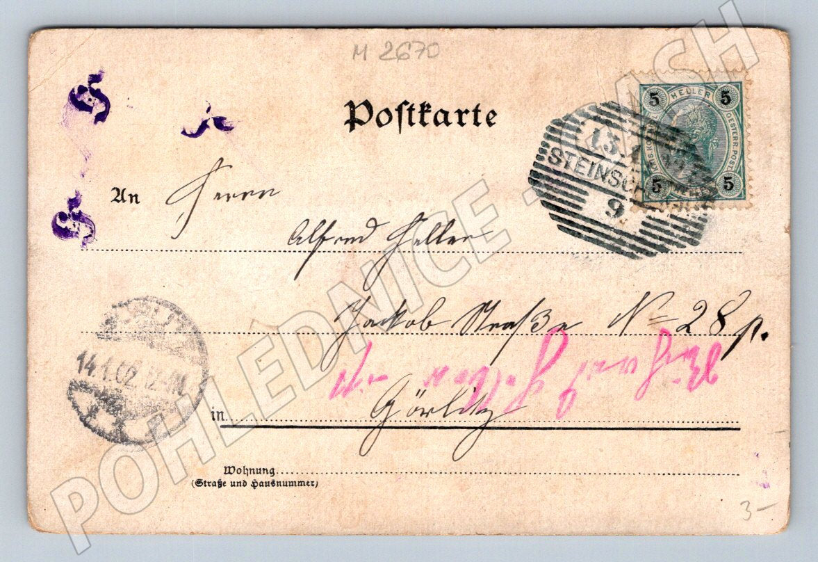 Postcard ethnographic motif romantic (M2670)