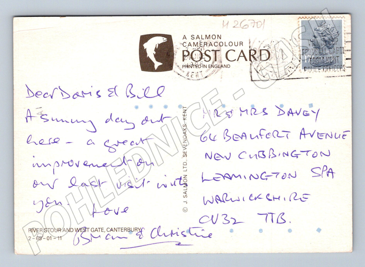 Pohlednice Velká Británie Canterbury řeka hrad 1968 (M26701)