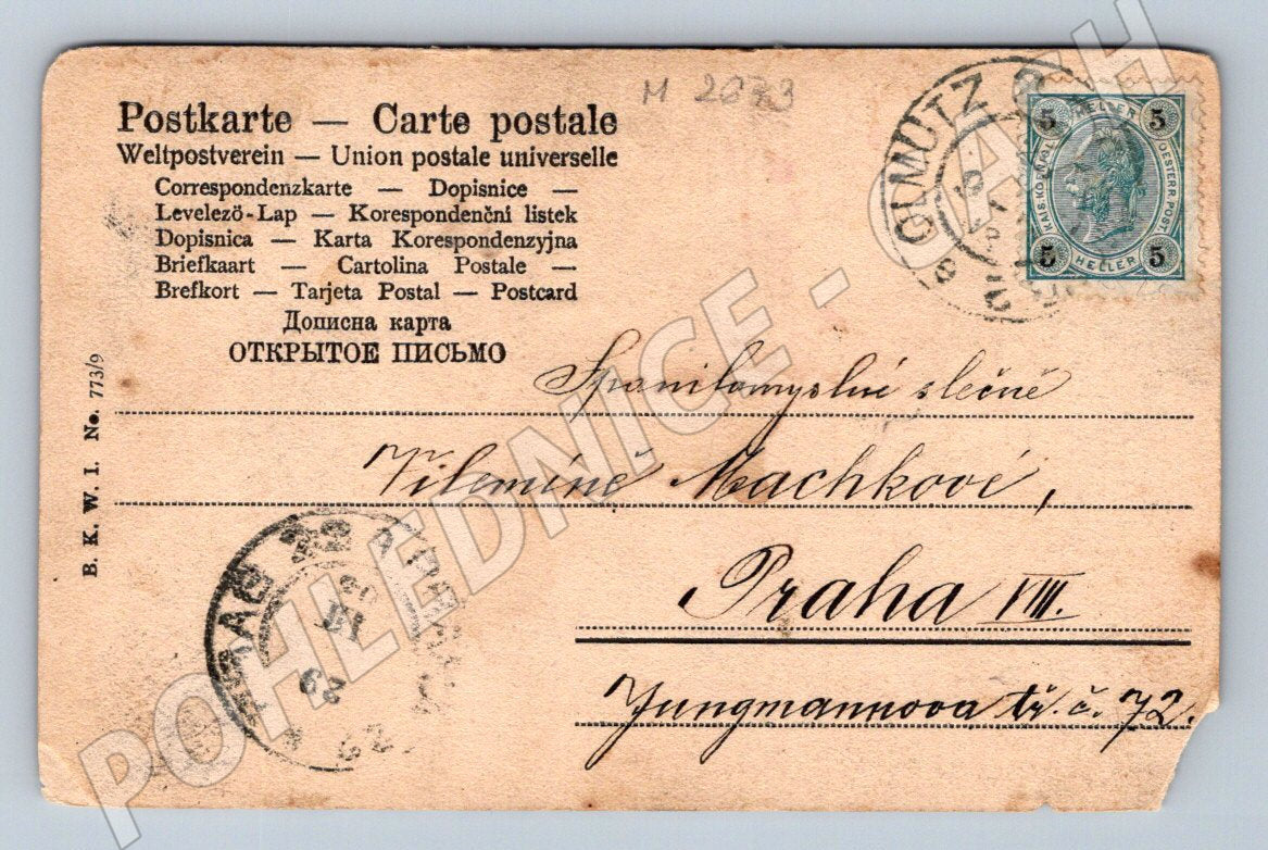 Postcard of a girl in traditional costume Czech Republic (M2673)