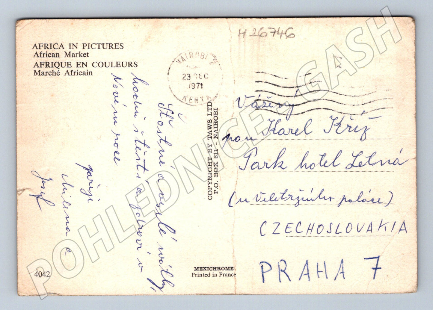 Pohlednice Keňa Africký trh 1971 (M26746)