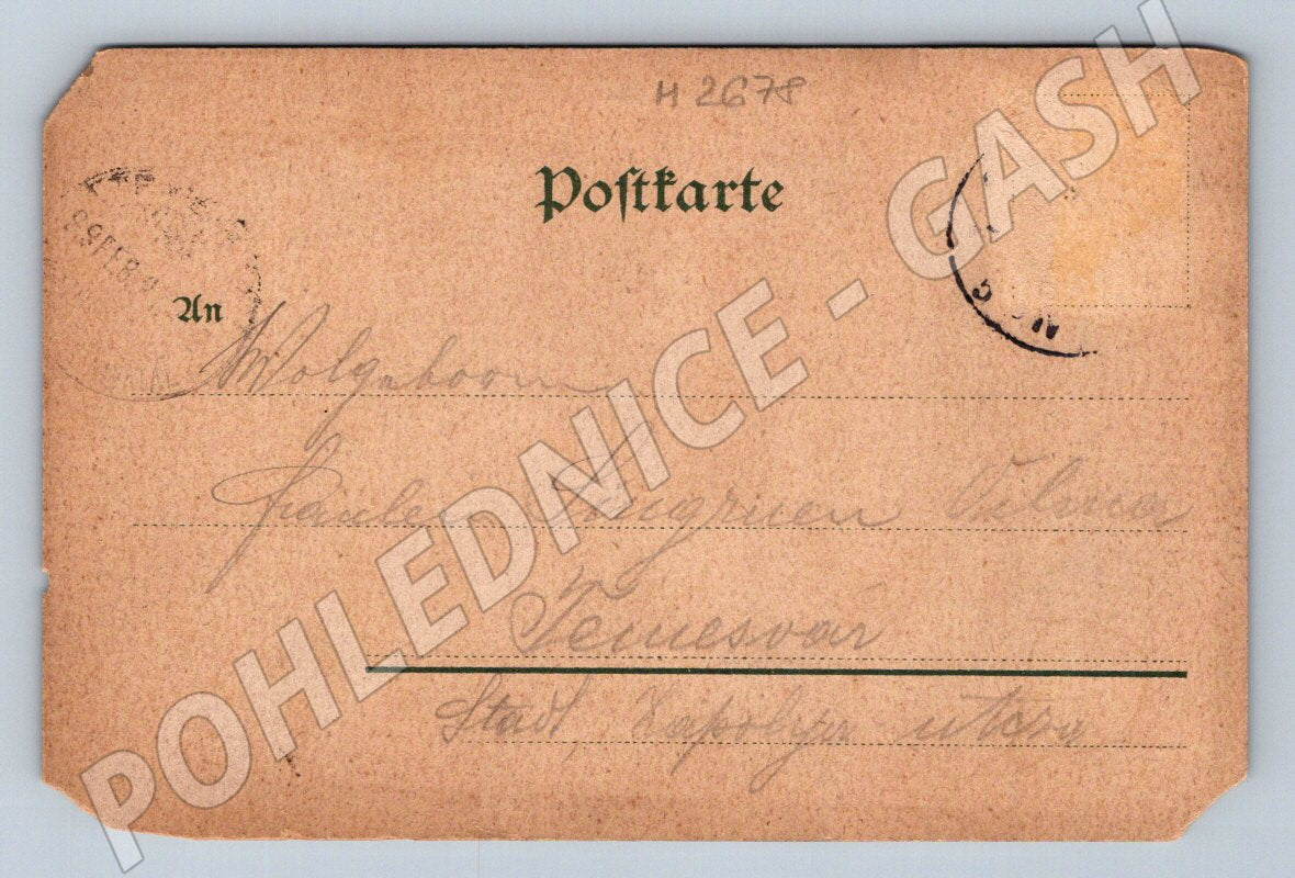 Postcard woman at the spinning wheel Berlin 1909 (M2678)