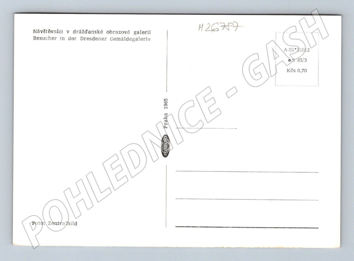 Pohlednice Německo Drážďany Obrazová galerie 1965 (M26787)