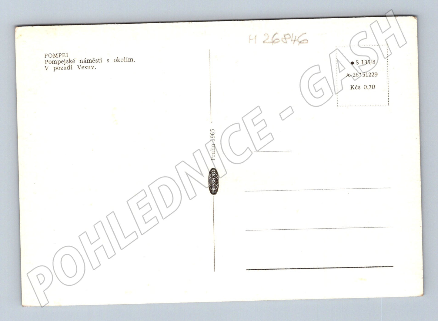 Pohlednice Itálie Pompeje náměstí Vesuv 1965 (M26846)