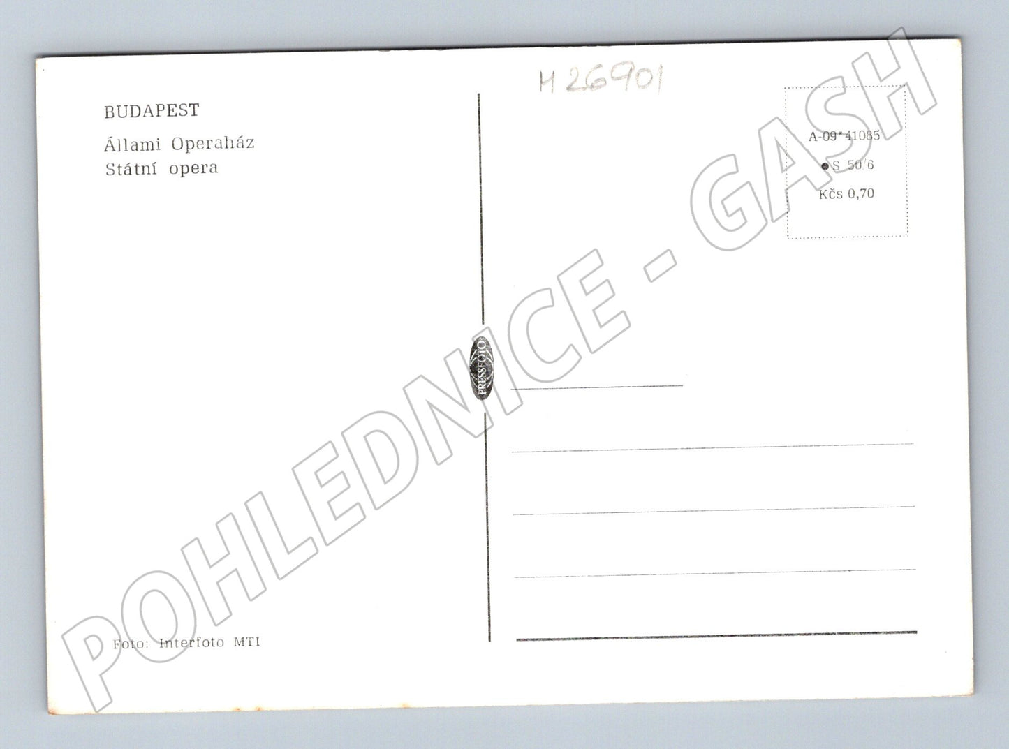 Pohlednice Maďarsko Budapešť Státní opera 1950s (M26901)
