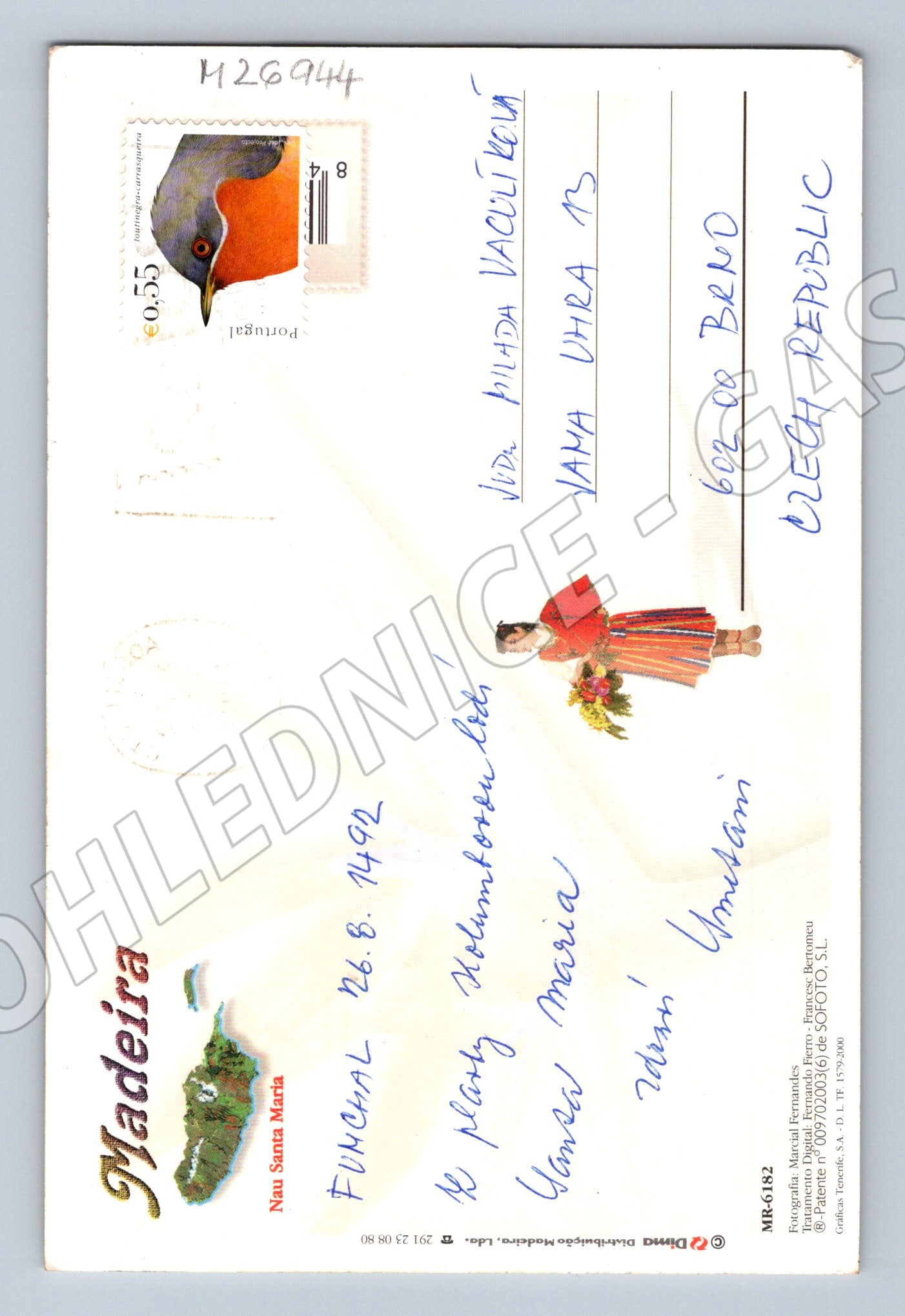 Pohlednice Portugalsko Madeira Nau Santa Maria 1992 (M26944)