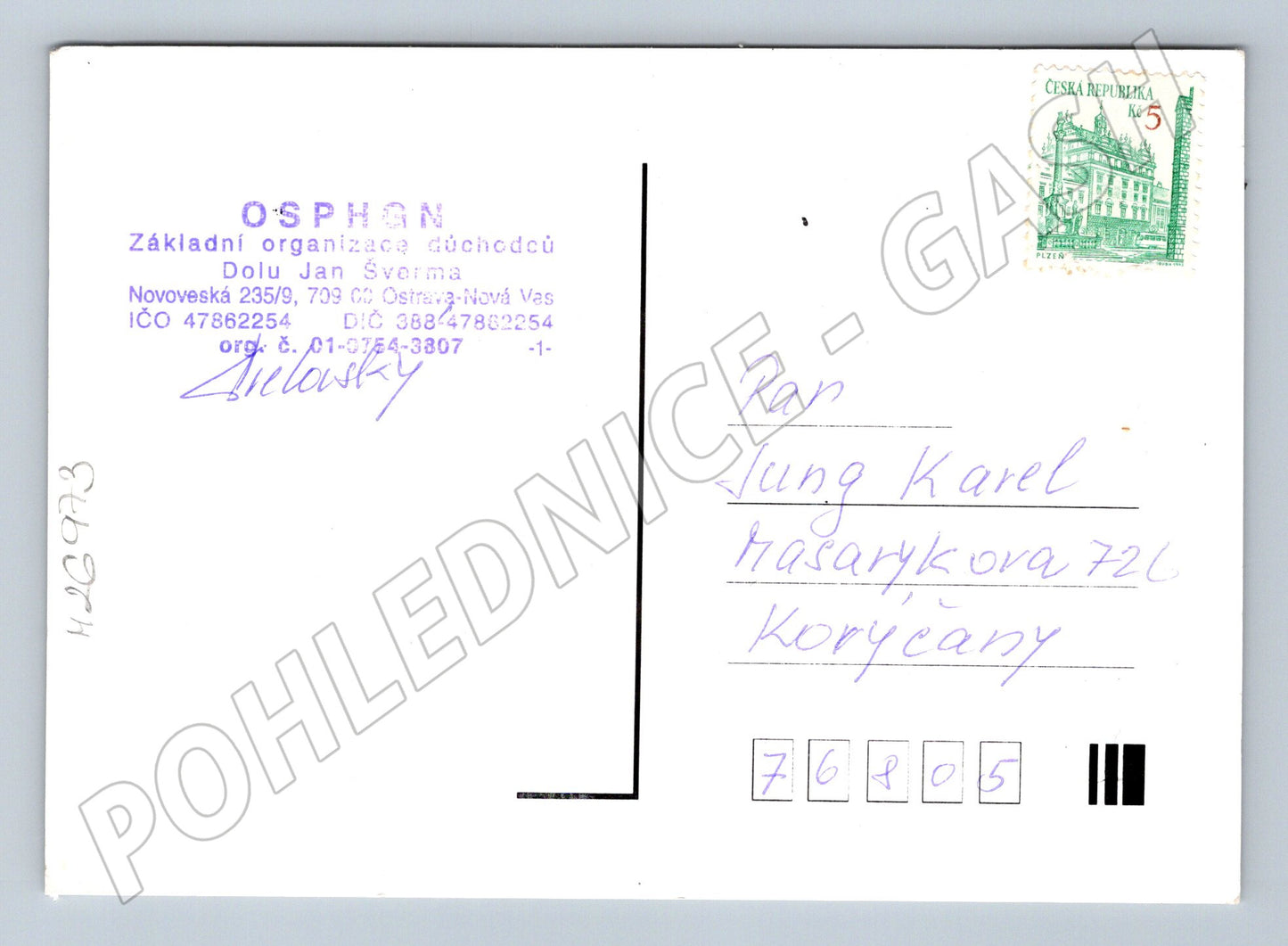 Pohlednice vánoční/novoroční přání se svíčkami (M26973)