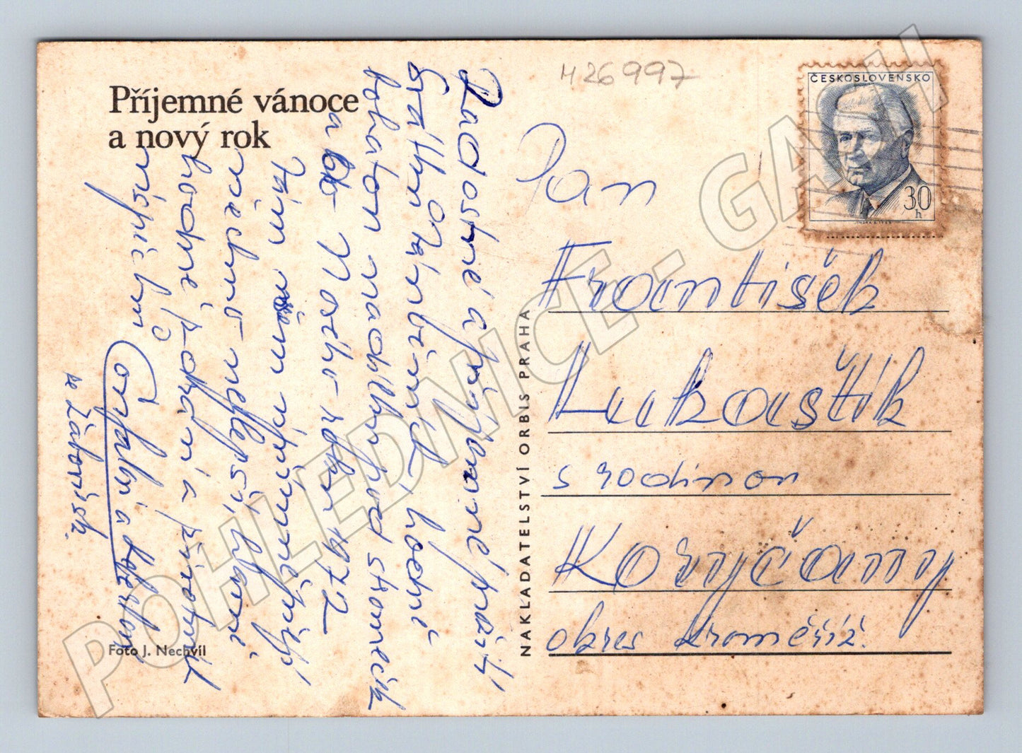 Pohlednice vánoční zátiší 1972 (M26997)