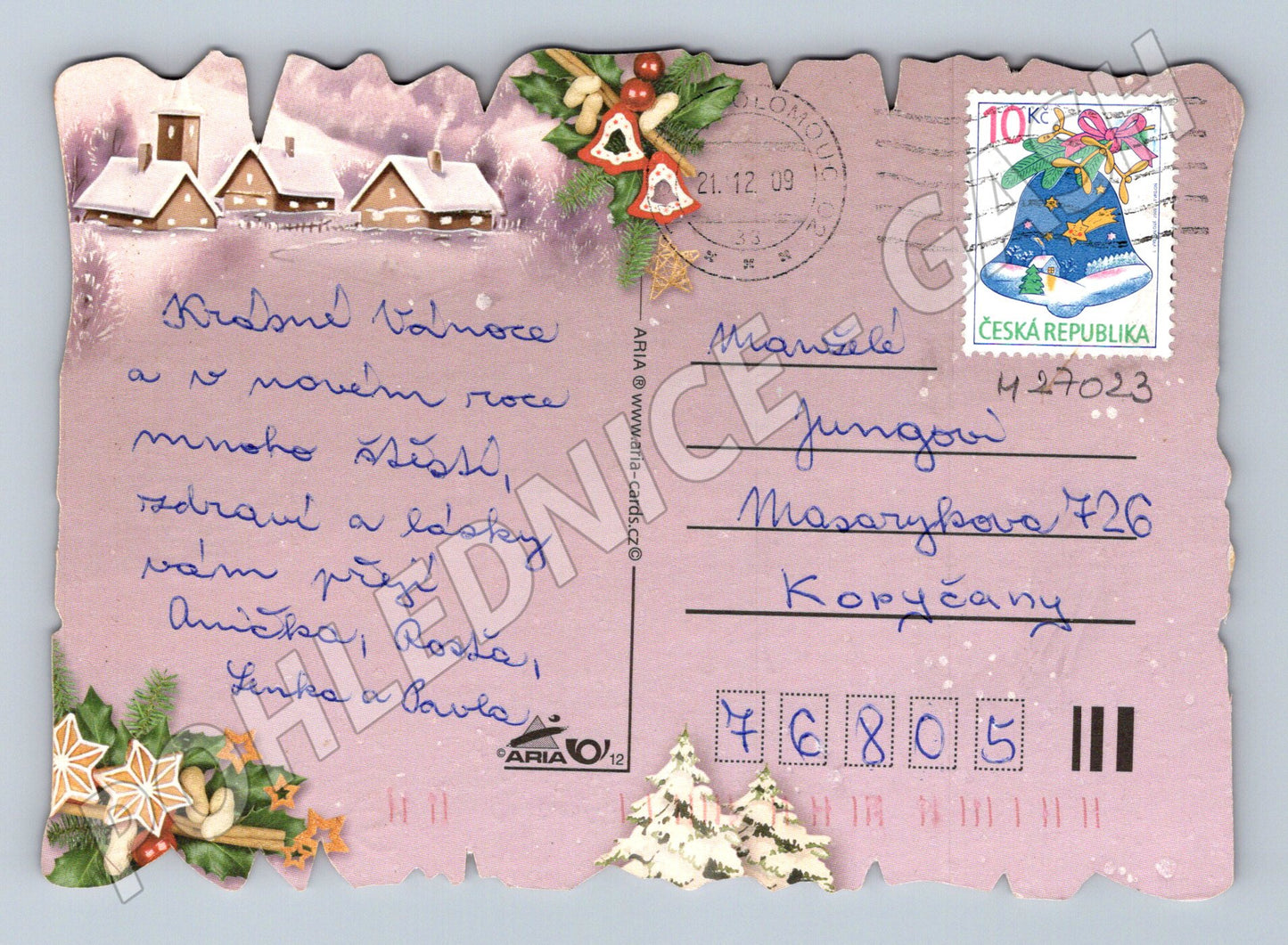 Pohlednice Vánoce zimní krajina 2009 (M27023)