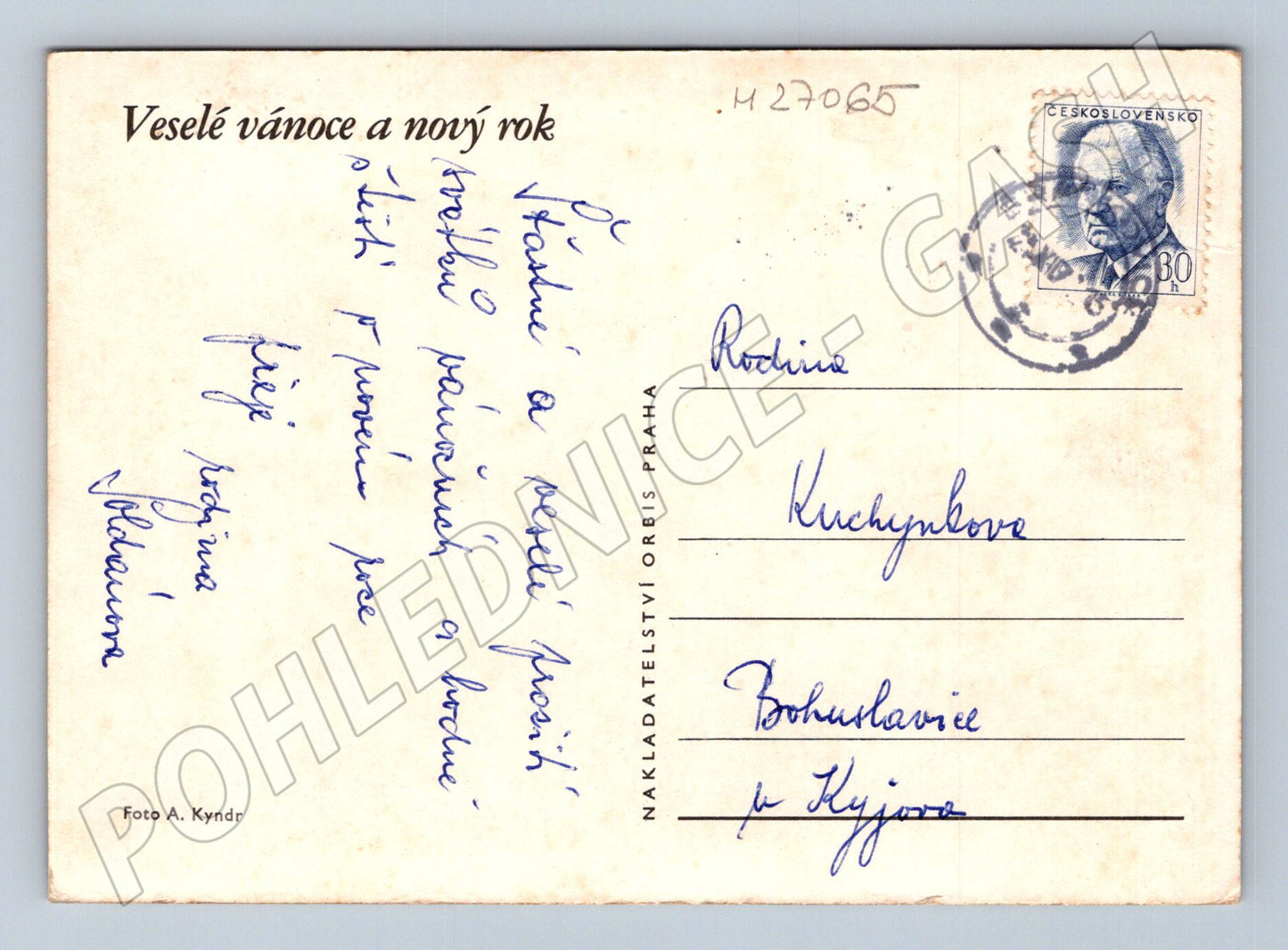 Pohlednice Vánoční zátiší ovoce ořechy svíčka (M27065)