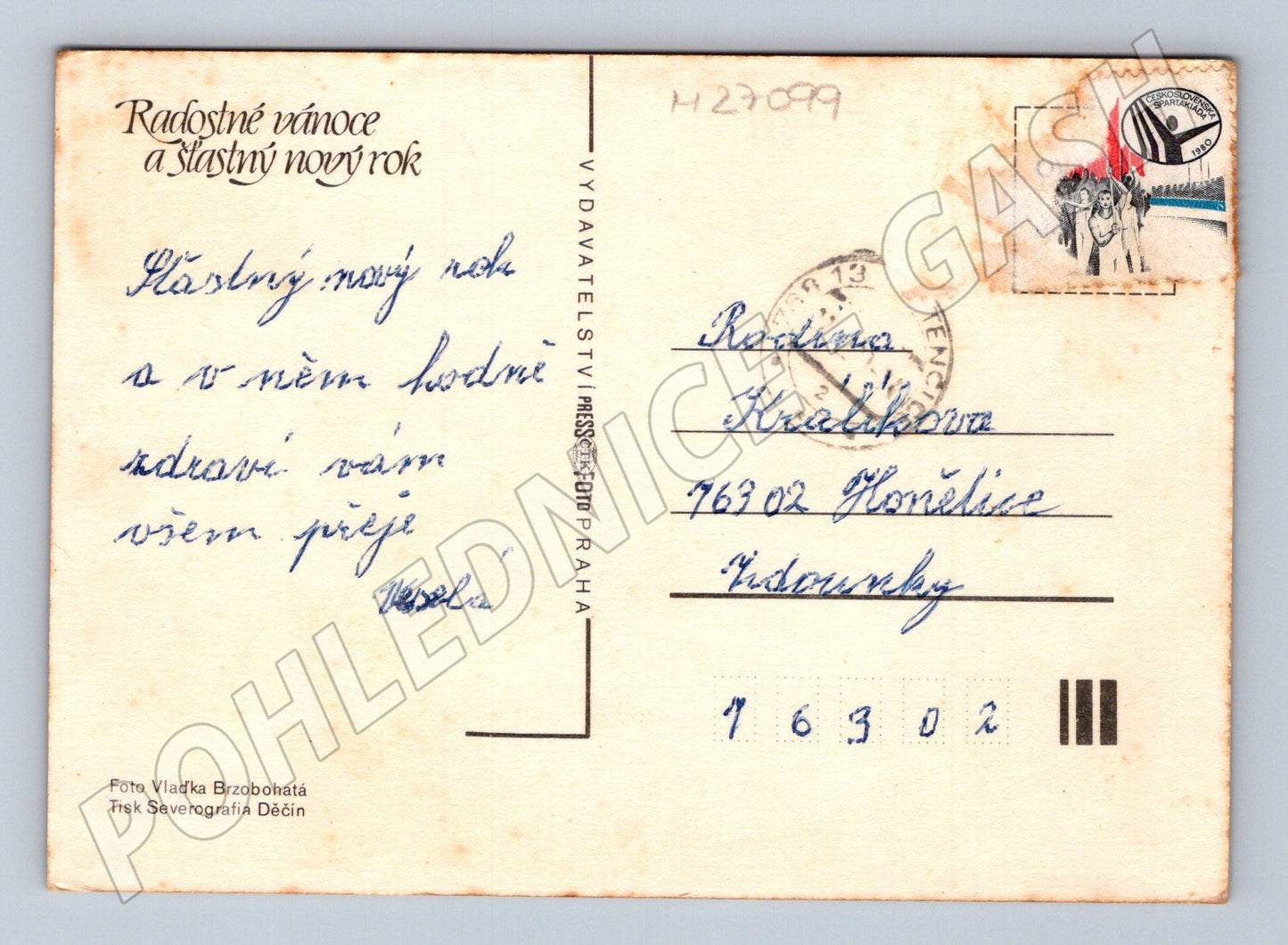 Pohlednice Vánoční zátiší ořechy svíčka (M27099)