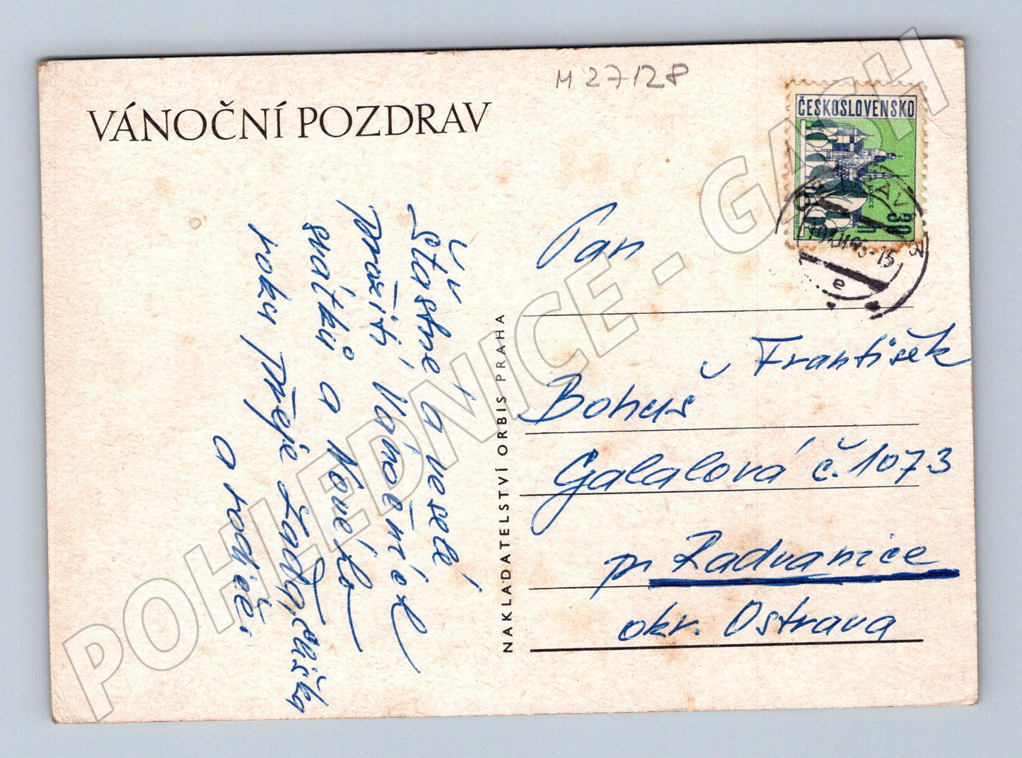 Pohlednice Vánoční ozdoby 195x (M27128)