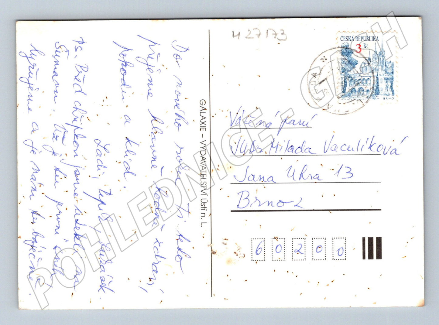 Pohlednice Vánoční věnec ořechy jablka 1993 (M27173)