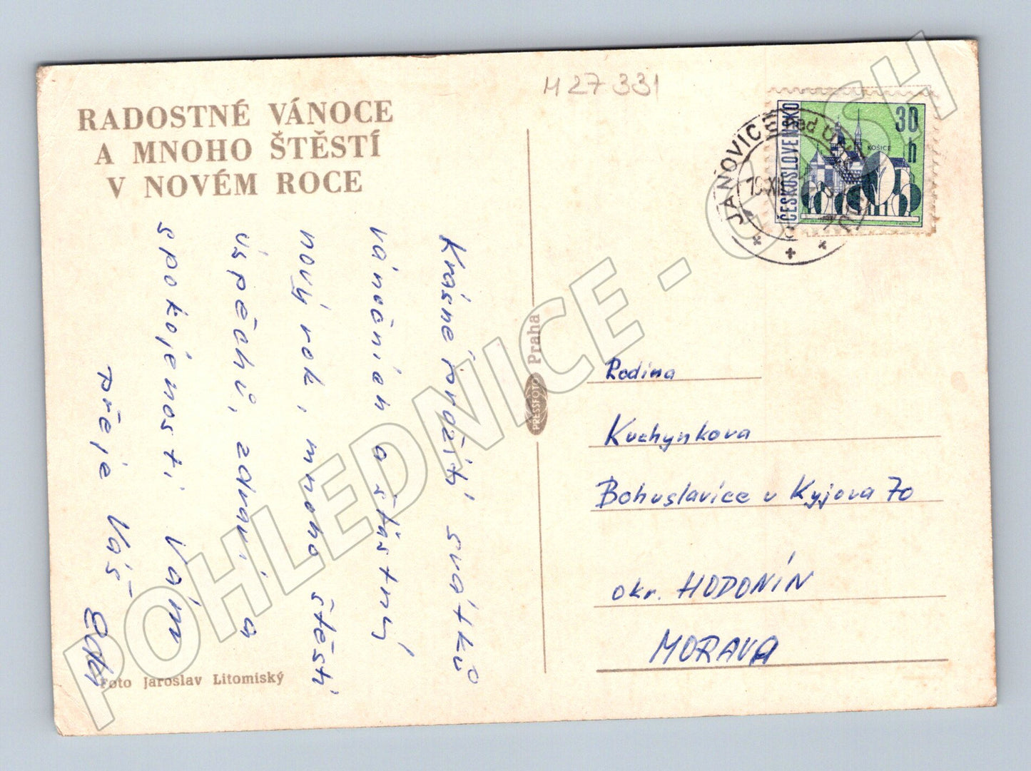 Pohlednice Janovice zimní krajina chata (M27331)