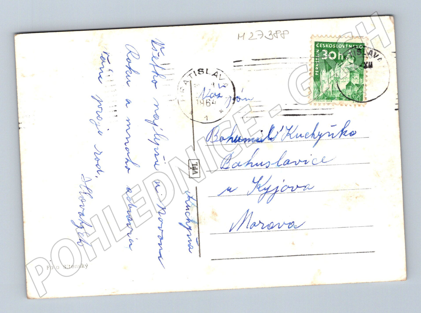 Pohlednice Novoroční pozdrav zimní krajina 1964 (M27388)