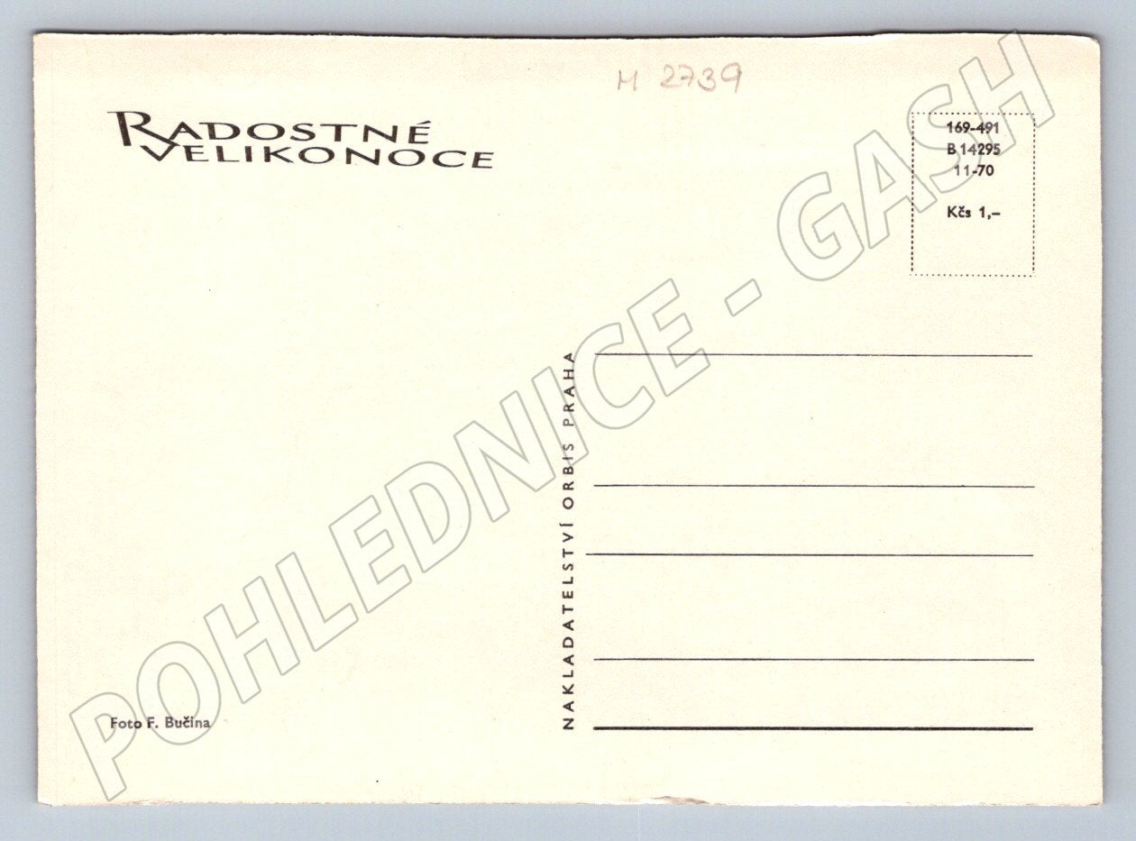 Pohlednice české kraslice a beránek Orbis Praha (M2739)