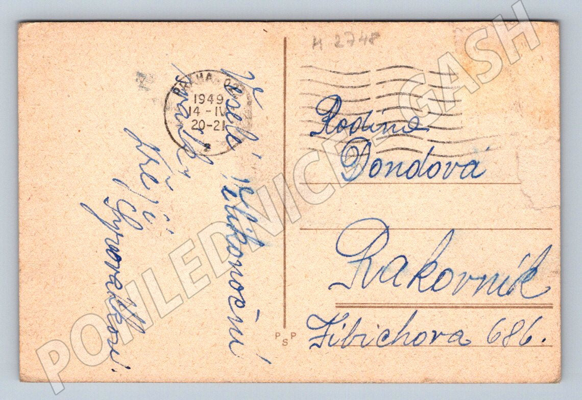 Postcard chick 1949 ethnography (M2748)