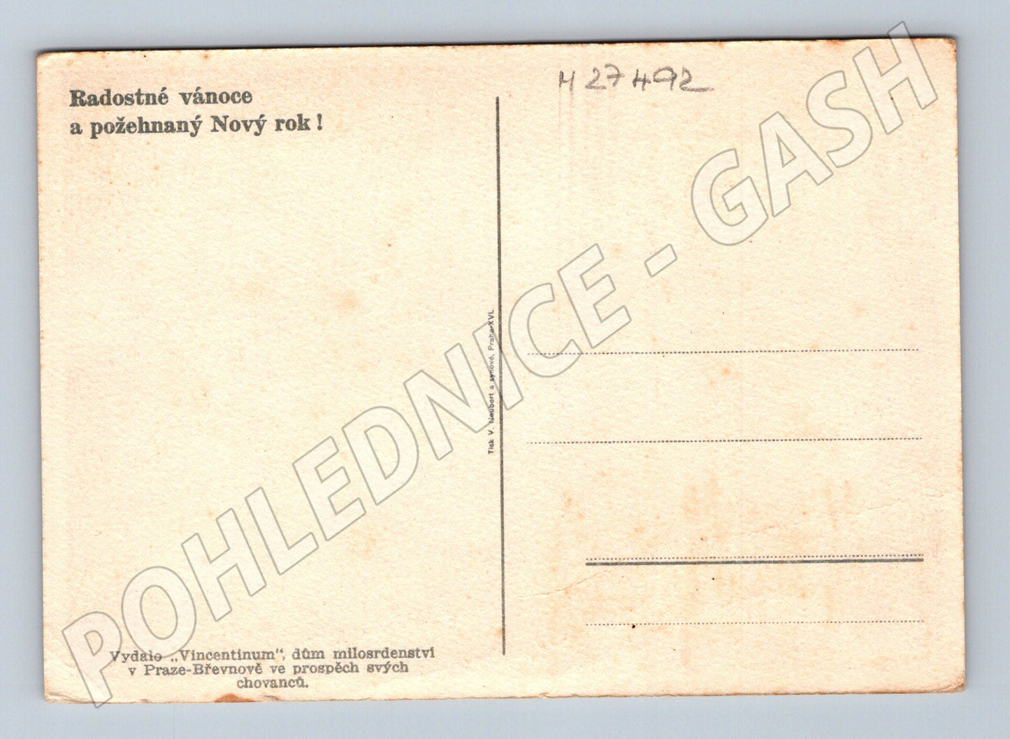 Pohlednice Vánoce Narození Ježíše Vincentinum (M27492)