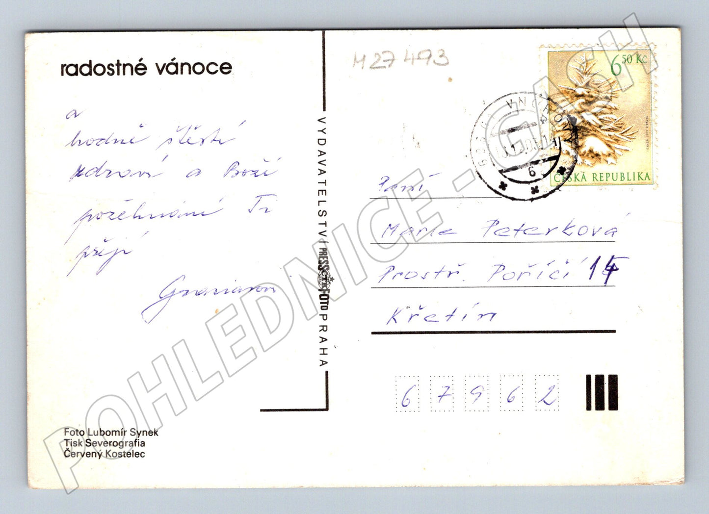 Pohlednice Vánoční betlém jesličky 1993 (M27493)
