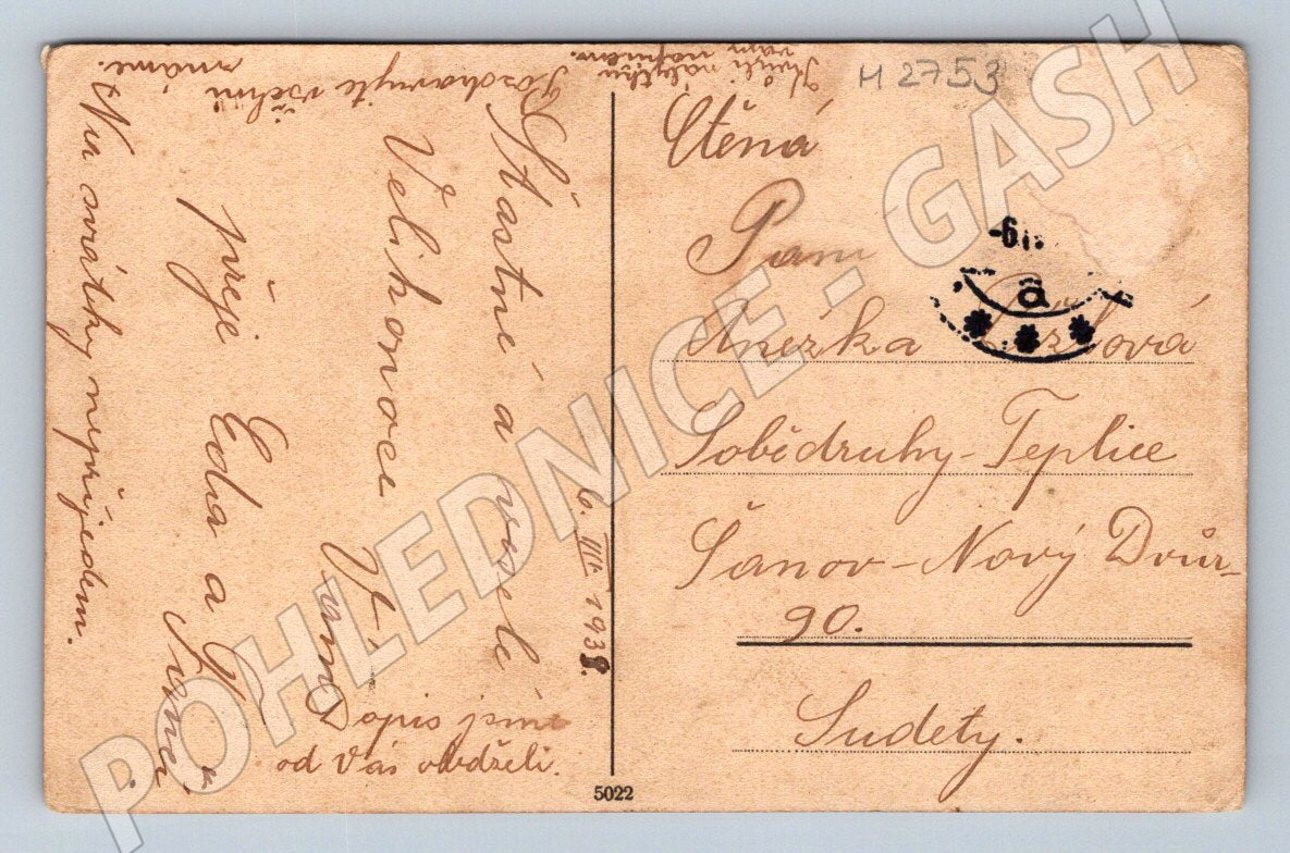 Postcard Happy Easter Czechoslovakia 1933 (M2753)