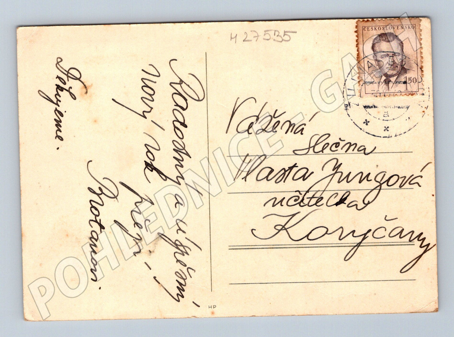 Pohlednice zimní krajina Nový rok 1930s (M27535)