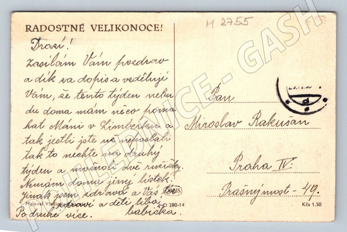 Postcard tractors Easter motif transport (M2755)