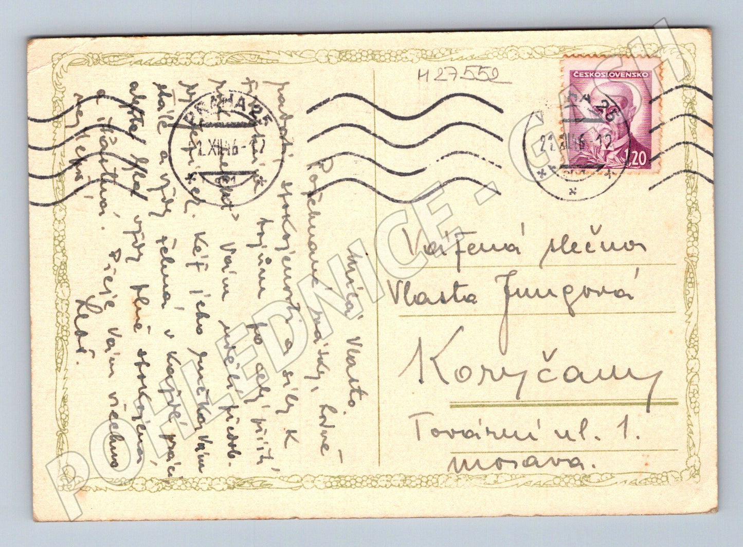 Pohlednice Vánoční Panna Marie Ježíšek andělé 1941 (M27552)