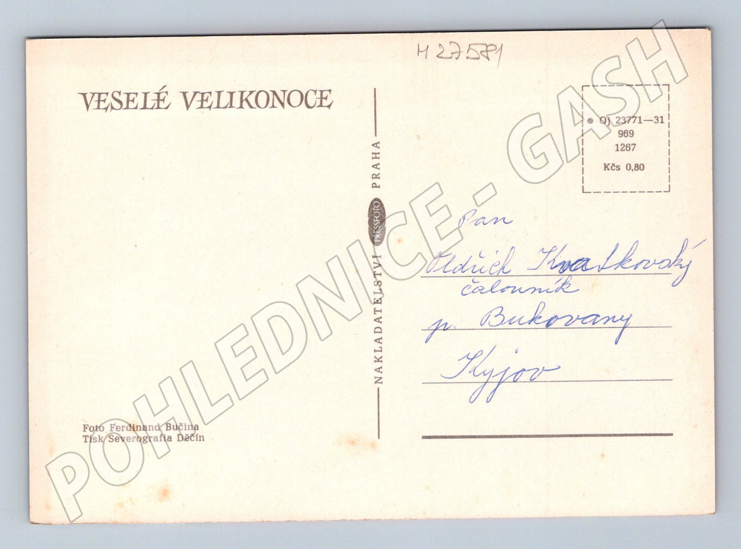 Pohlednice Velikonoce vrbové proutí kraslice (M27581)