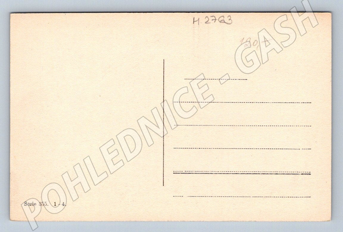 Postcard hens in the countryside black and white motif (M2763)