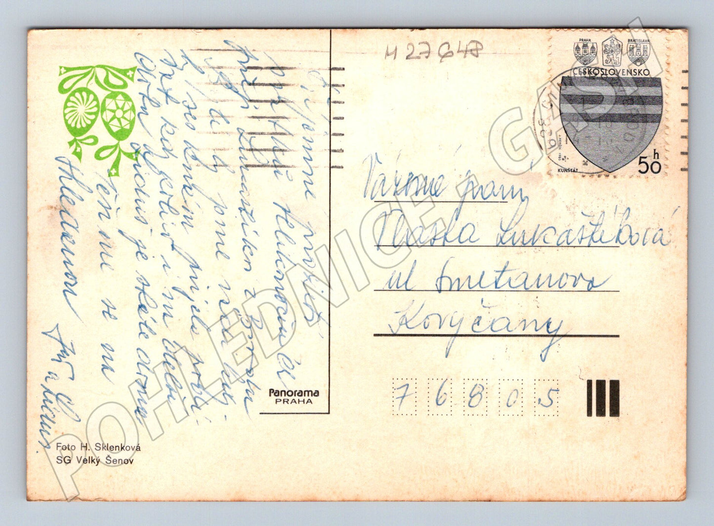 Pohlednice Velikonoční kočičky s vajíčky (M27648)