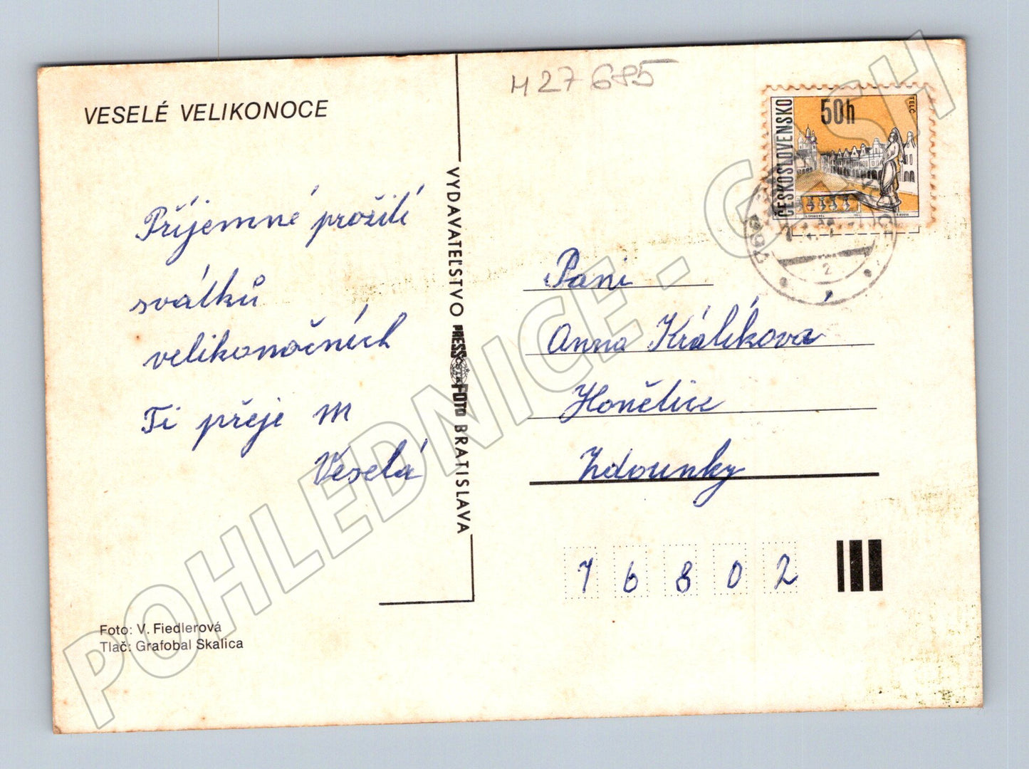 Pohlednice Československo velikonoční kraslice koš (M27685)